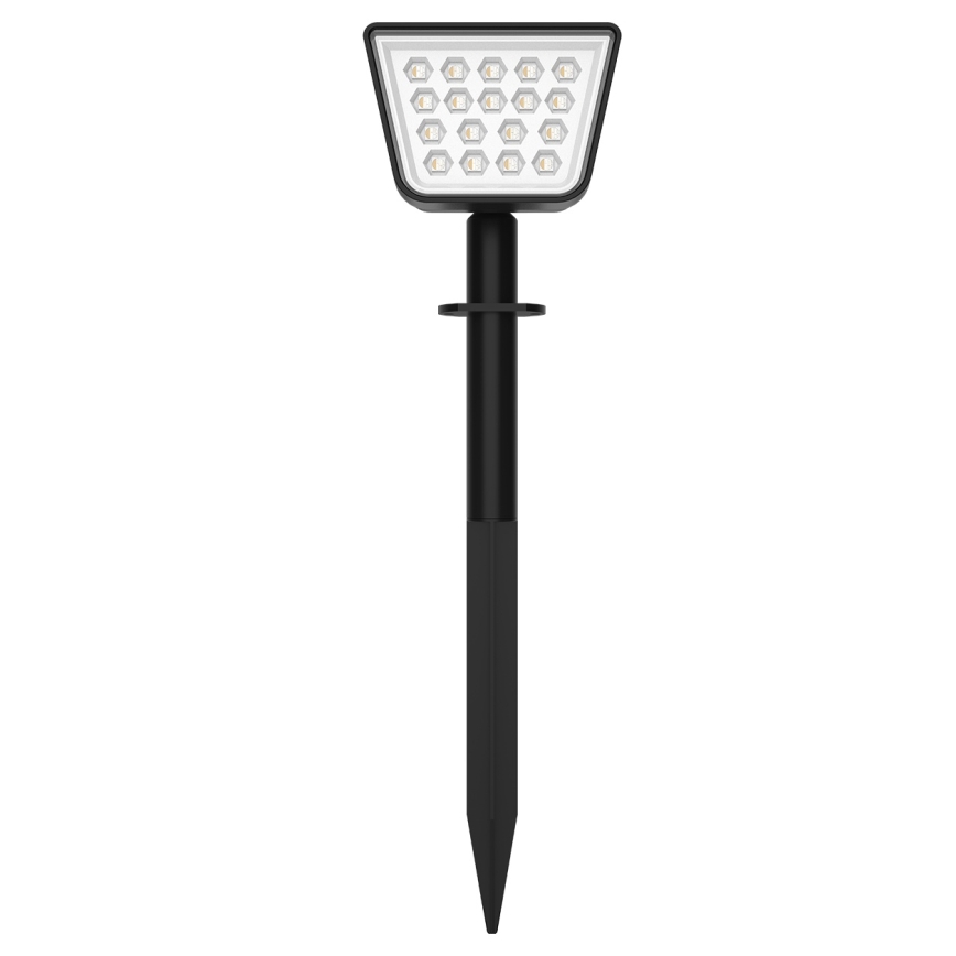 LED RGBW saules gaismeklis ar sensoru LED/3,7V IP54 1200 mAh melns