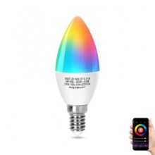 LED RGBW Spuldze C37 E14/5W/230V 3000-6500K Wi-Fi - Aigostar