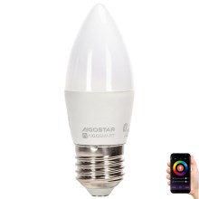 LED RGBW Spuldze C37 E27/4,9W/230V 2700-6500K - Aigostar