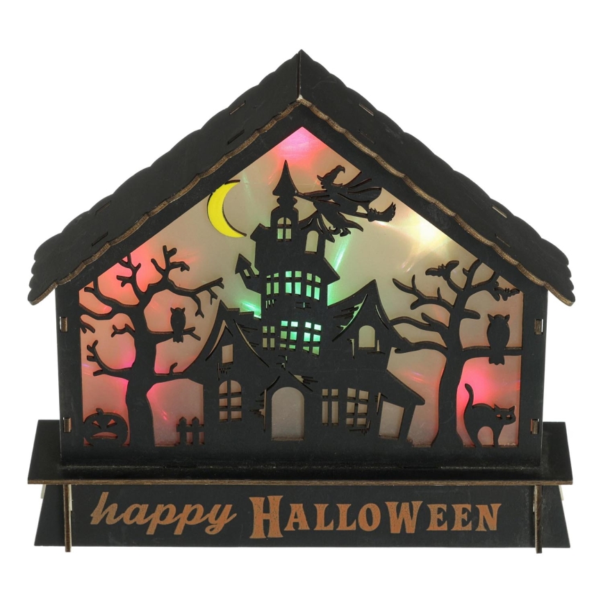 LED Rotājums HALLOWEEN LED/2xAA/daudzkrāsaina spoku māja