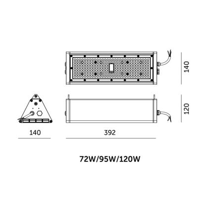 LED aptumšojams rūpnieciskais tehniskais gaismeklis NICO HIGHBAY LED/72/95/120W/230V 3000/4000/6000K IP65