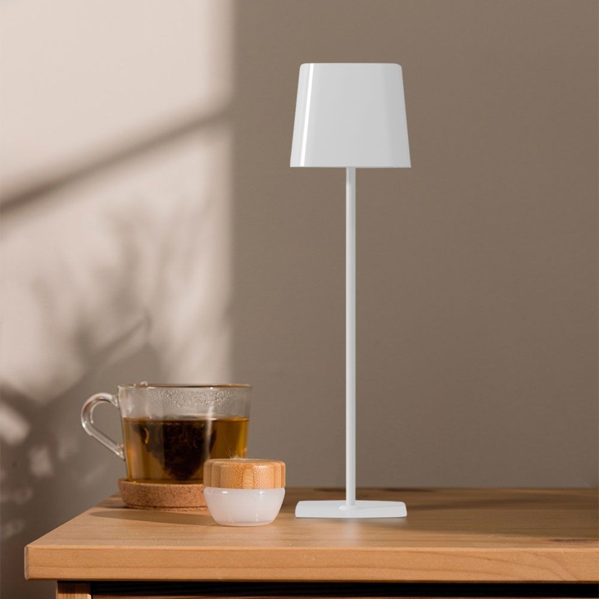 LED Saules enerģijas aptumšojama magnētiska skārienvadāma lādējama galda lampa LED/5W/5V 3000-6000K 3600 mAh IP65 balta