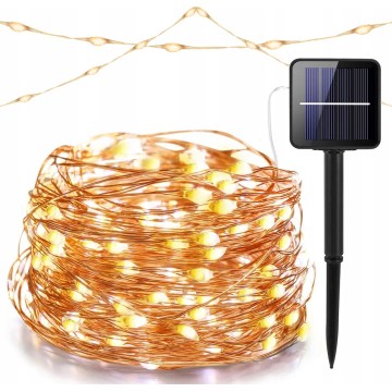 LED Saules dekoratīvā virtene 100xLED/1,2V 800 mAh 7 m IP44 melna