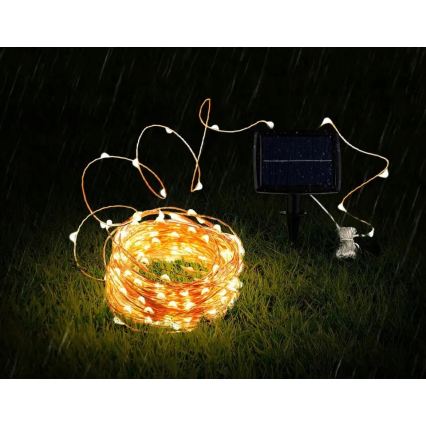 LED Saules dekoratīvā virtene 100xLED/1,2V 800 mAh 7 m IP44 melna