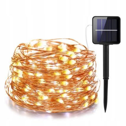 LED Saules dekoratīvā virtene 100xLED/1,2V 800 mAh 7 m IP44 melna