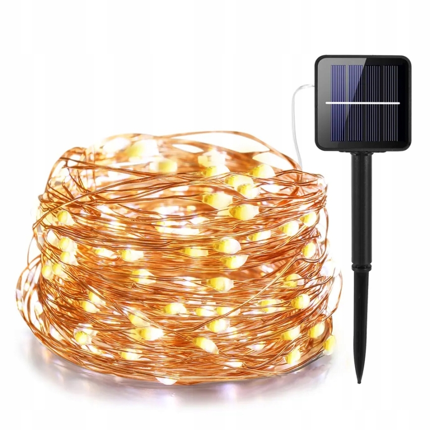 LED Saules dekoratīvā virtene 100xLED/1,2V 800 mAh 7 m IP44 melna