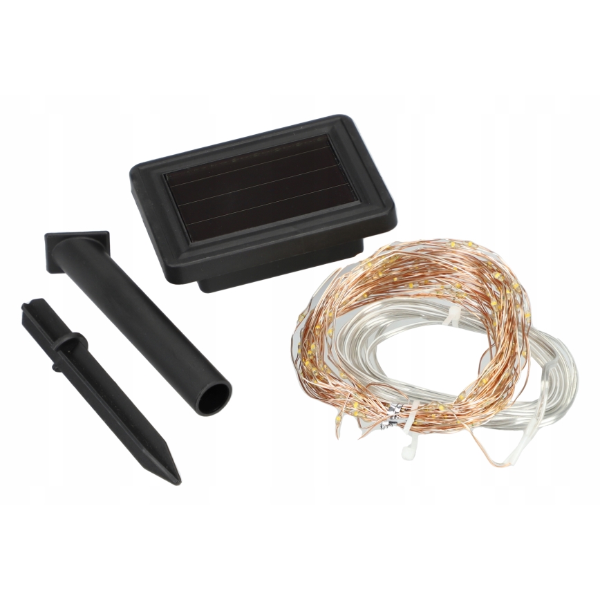 LED Saules dekoratīvā virtene 100xLED/1,2V 800 mAh 7 m IP44 melna