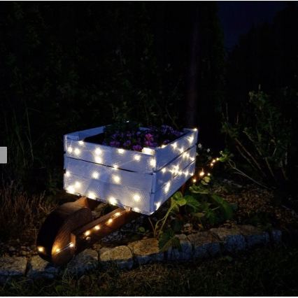 LED saules dekoratīvā virtene 200xLED/1,2V 800 mAh 12 m IP44 melna