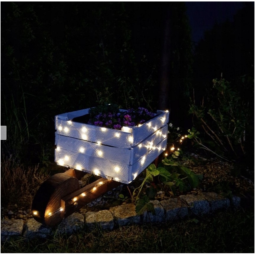 LED saules dekoratīvā virtene 200xLED/1,2V 800 mAh 12 m IP44 melna