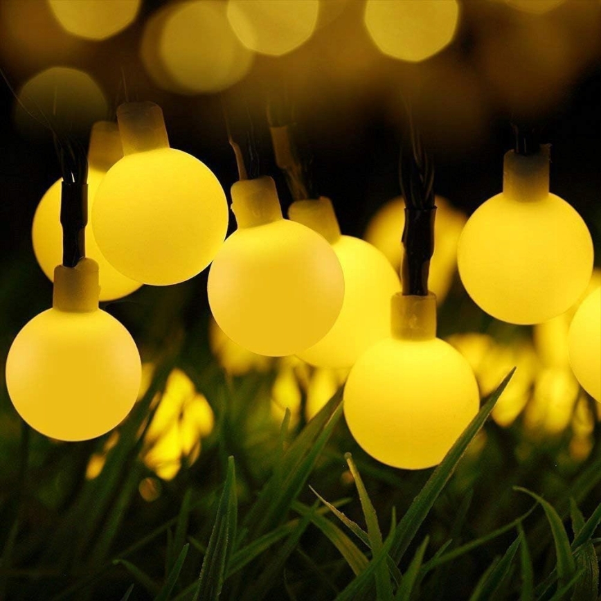 LED saules dekoratīvā virtene, 30 LED, 8 režīmi, 500 mAh, 6,5 m, IP67, siltā balta