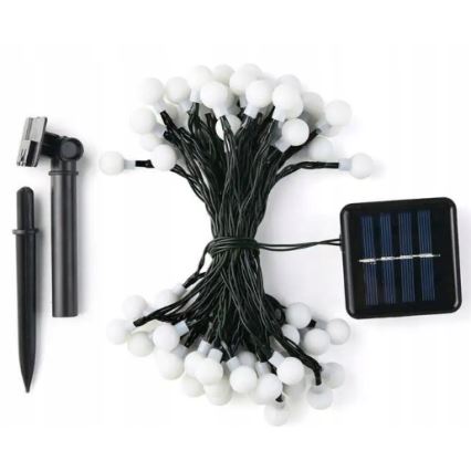 LED saules dekoratīvā virtene, 30 LED, 8 režīmi, 500 mAh, 6,5 m, IP67, siltā balta