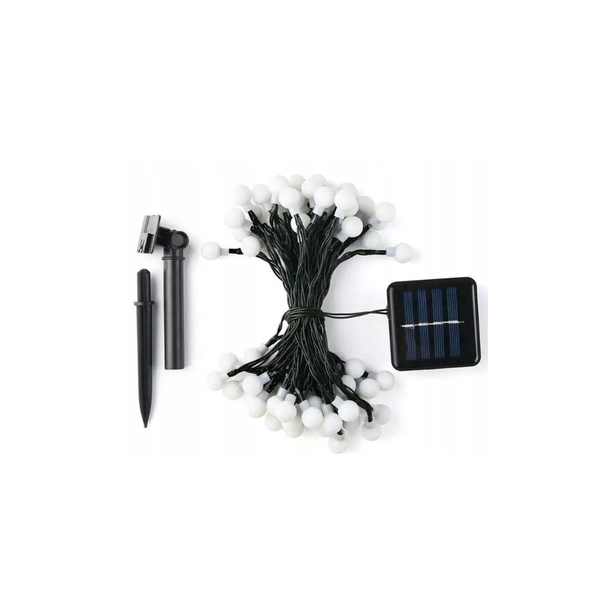 LED saules dekoratīvā virtene, 30 LED, 8 režīmi, 500 mAh, 6,5 m, IP67, siltā balta