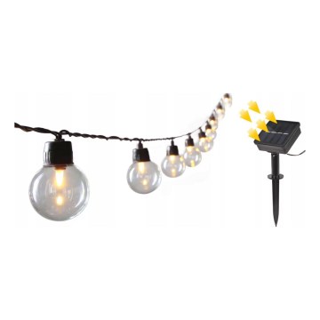 LED saules dekoratīvā virtene 30xLED/8 režīmi 500 mAh 10,6 m IP67 siltā balta