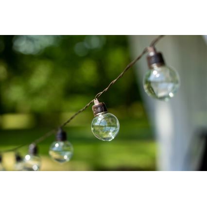 LED saules dekoratīvā virtene 30xLED/8 režīmi 500 mAh 10,6 m IP67 siltā balta