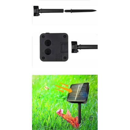 LED saules dekoratīvā virtene 50x LED/8 funkcijas 500 mAh 9,5 m IP67 silti balta