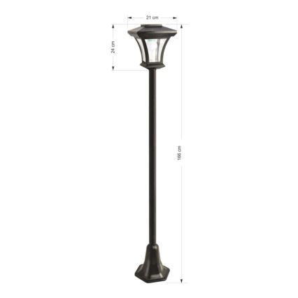 LED Saules enerģijas āra lampa LED/1,2V IP44 melna