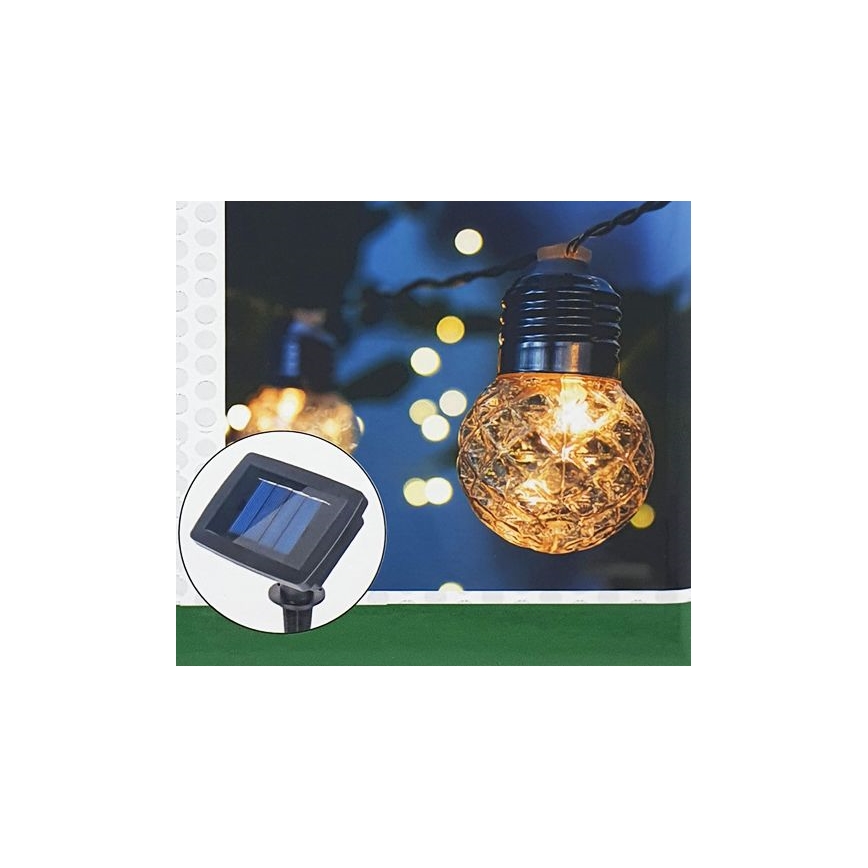 LED Saules enerģijas āra virtene 10xLED/1,2V 300 mAh 2,2 m IP44