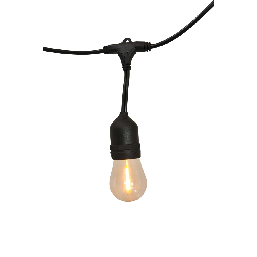 LED Aptumšojama saules enerģijas āra virtene PARTY 10xE27/3,7V 10 m IP44 + tālvadības pults
