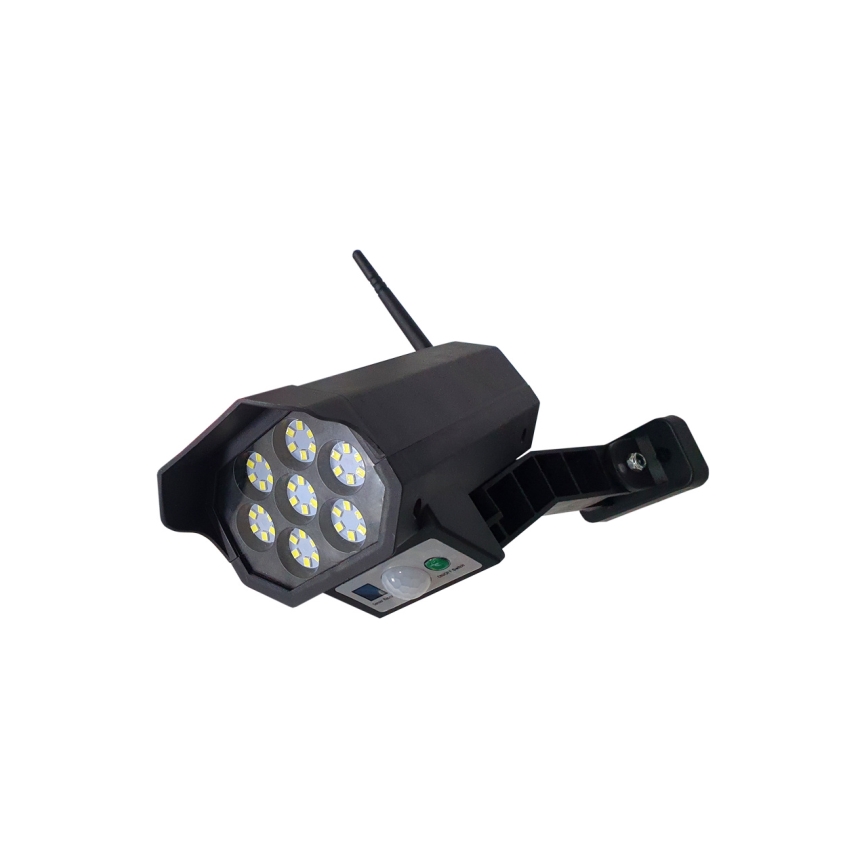 LED Saules enerģijas butaforas drošības kamera ar sensoru LED/3,7V IP44 melna + tālvadības pults