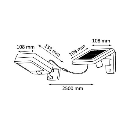 LED Saules enerģijas gaismeklis ar kustību un krēslas sensoru LED/3xAA IP44