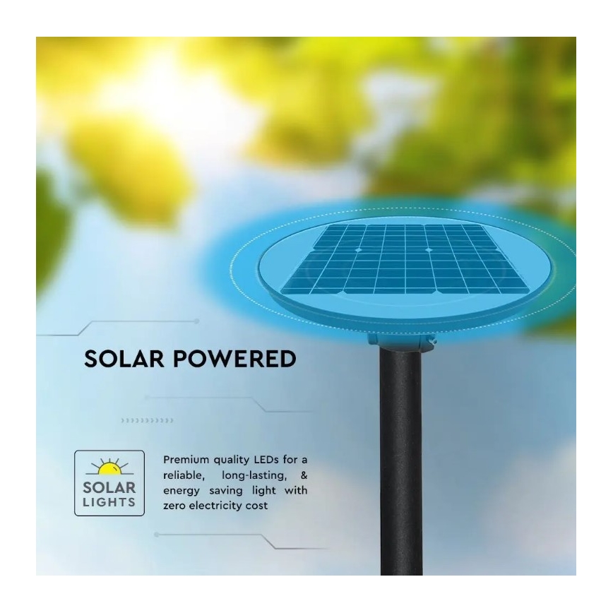 LED Saules enerģijas ielas lampa ar sensoru LED/10W/3,2V 6500K IP65 25000 mAh + tālvadības pults