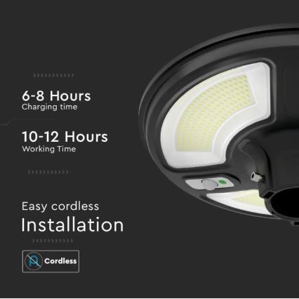 LED Saules enerģijas ielas lampa ar sensoru LED/10W/3,2V 6500K IP65 25000 mAh + tālvadības pults