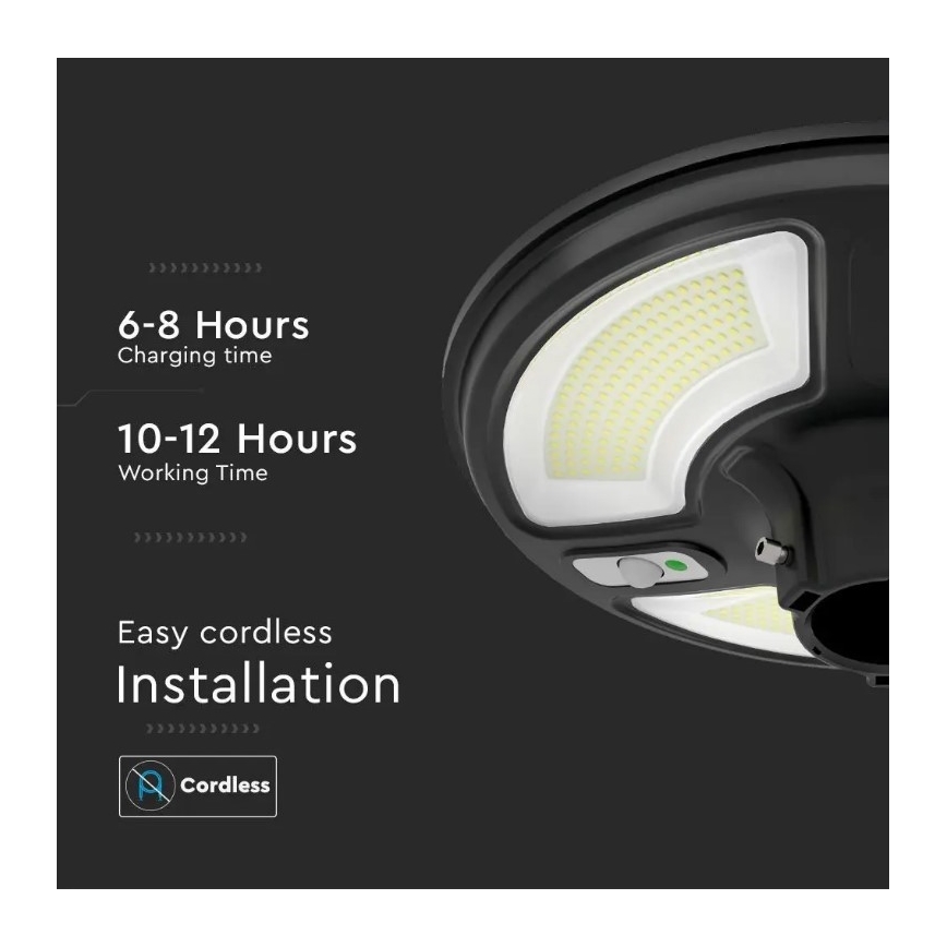 LED Saules enerģijas ielas lampa ar sensoru LED/10W/3,2V 6500K IP65 25000 mAh + tālvadības pults