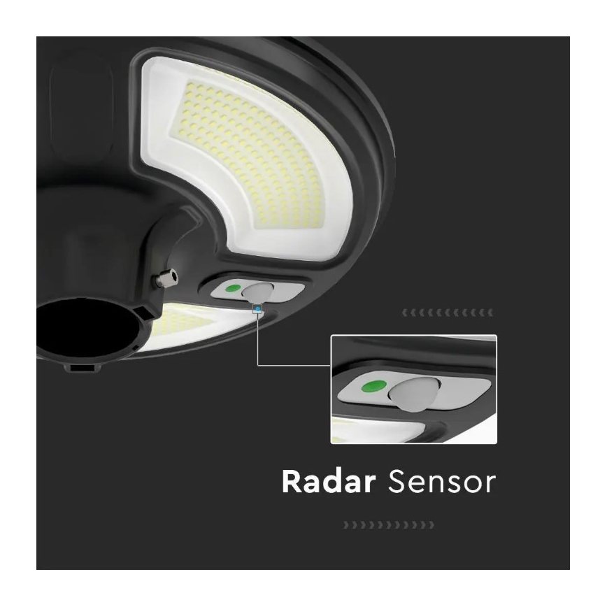LED Saules enerģijas ielas lampa ar sensoru LED/10W/3,2V 6500K IP65 25000 mAh + tālvadības pults