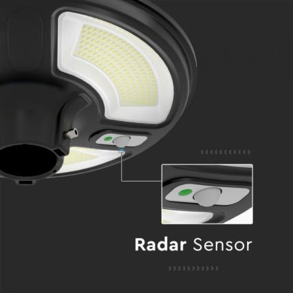 LED Saules enerģijas ielas lampa ar sensoru LED/10W/3,2V IP65 4000K 15000 mAh + tālvadības pults