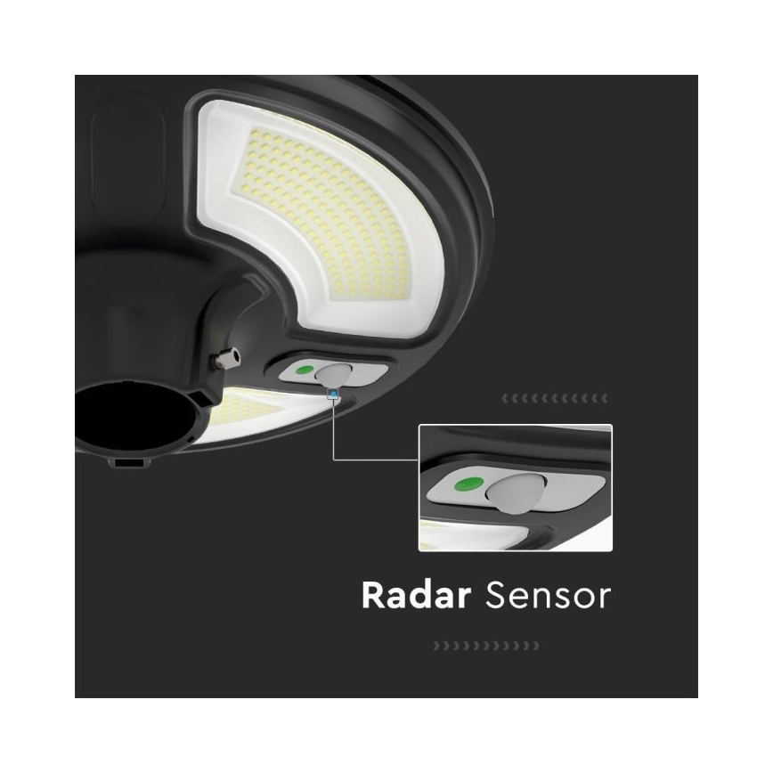 LED Saules enerģijas ielas lampa ar sensoru LED/10W/3,2V IP65 4000K 15000 mAh + tālvadības pults