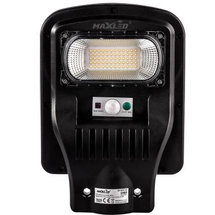 LED Aptumšojama saules enerģijas ielu lampa ar sensoru LED/150W/6V 6500K IP65 melna + tālvadības pults