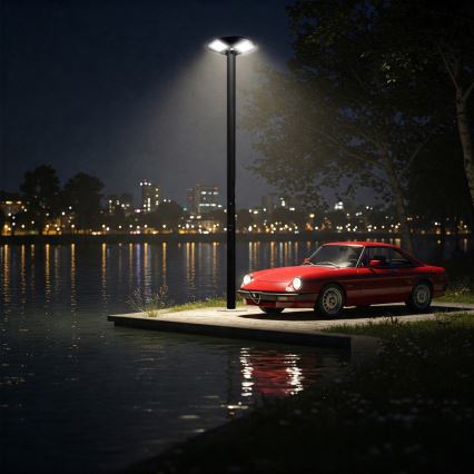 LED Aptumšojama saules enerģijas ielu lampa ar sensoru LED/15W/6V 11000 mAh 6500K IP65 melna + tālvadības pults