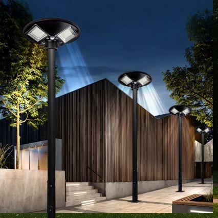 LED Aptumšojama saules enerģijas ielu lampa ar sensoru LED/15W/6V 11000 mAh 6500K IP65 melna + tālvadības pults