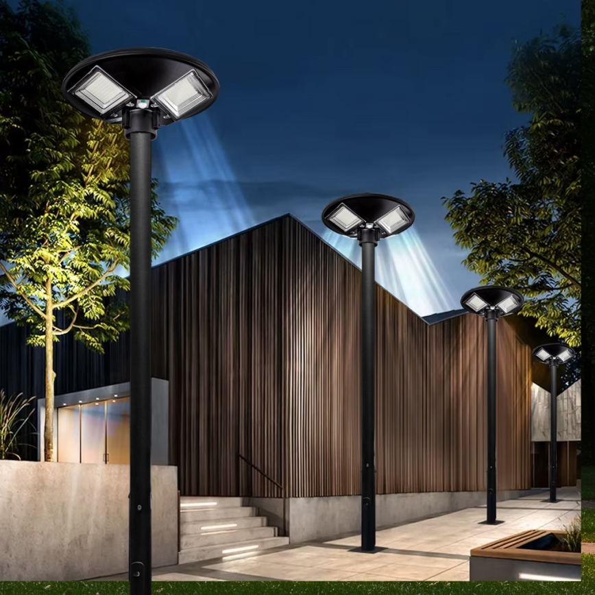 LED Aptumšojama saules enerģijas ielu lampa ar sensoru LED/15W/6V 11000 mAh 6500K IP65 melna + tālvadības pults