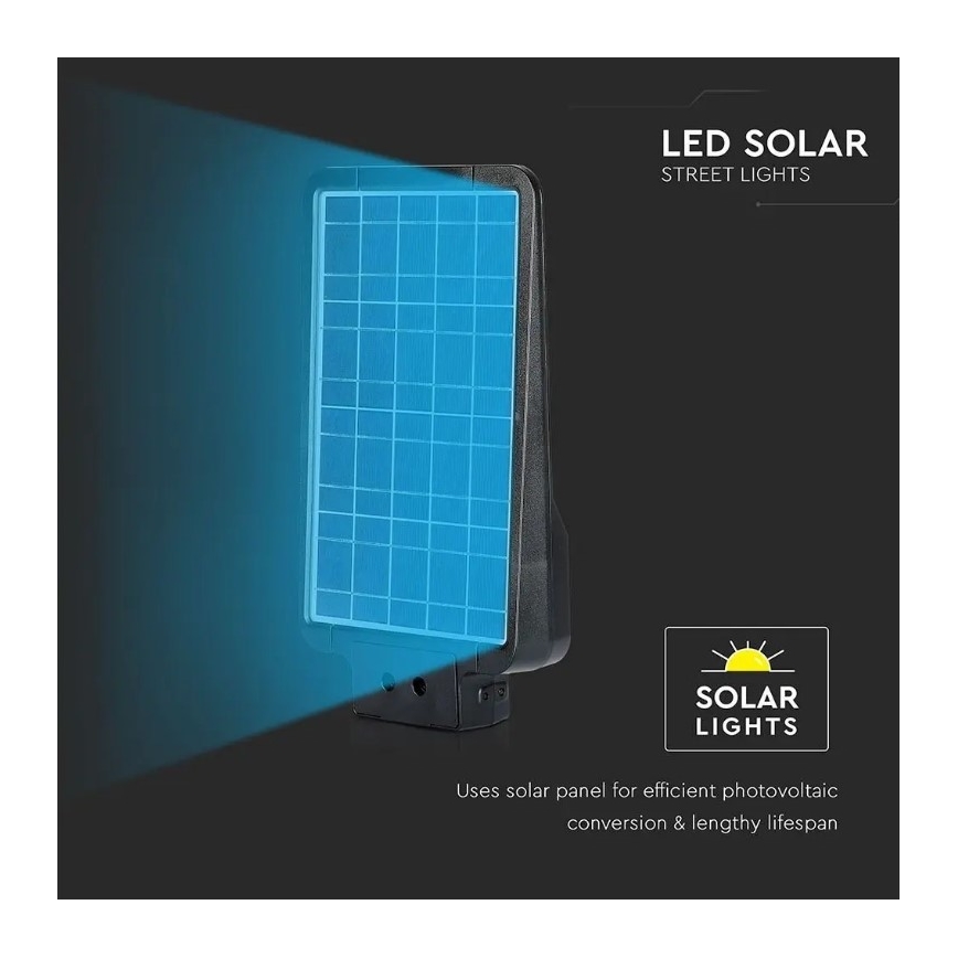 LED Saules enerģijas ielas lampa ar sensoru LED/15W/7,4V 4000K IP65 10800 mAh
