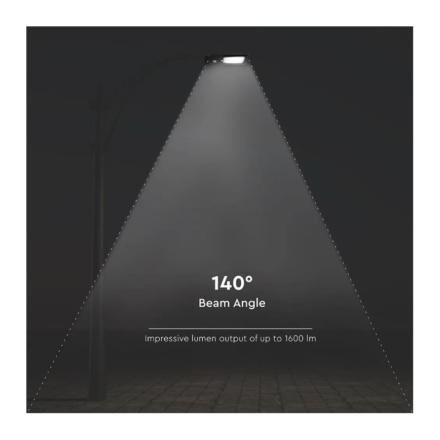 LED Saules enerģijas ielas lampa ar sensoru LED/15W/7,4V 4000K IP65 10800 mAh