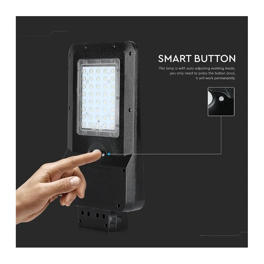 LED Saules enerģijas ielas lampa ar sensoru LED/15W/7,4V 4000K IP65 10800 mAh