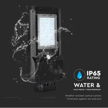 LED Saules enerģijas ielas lampa ar sensoru LED/15W/7,4V 4000K IP65 10800 mAh