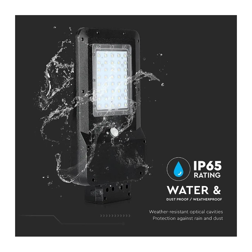 LED Saules enerģijas ielas lampa ar sensoru LED/15W/7,4V 4000K IP65 10800 mAh