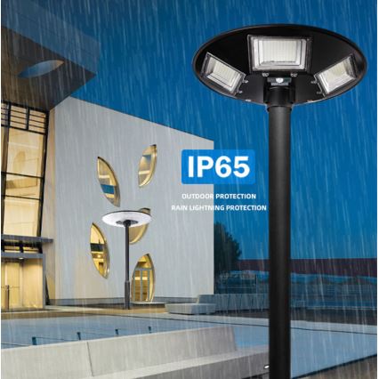 LED Aptumšojama saules enerģijas ielu lampa ar sensoru LED/22W/6V 18000 mAh 6500K IP65 melna + tālvadības pults