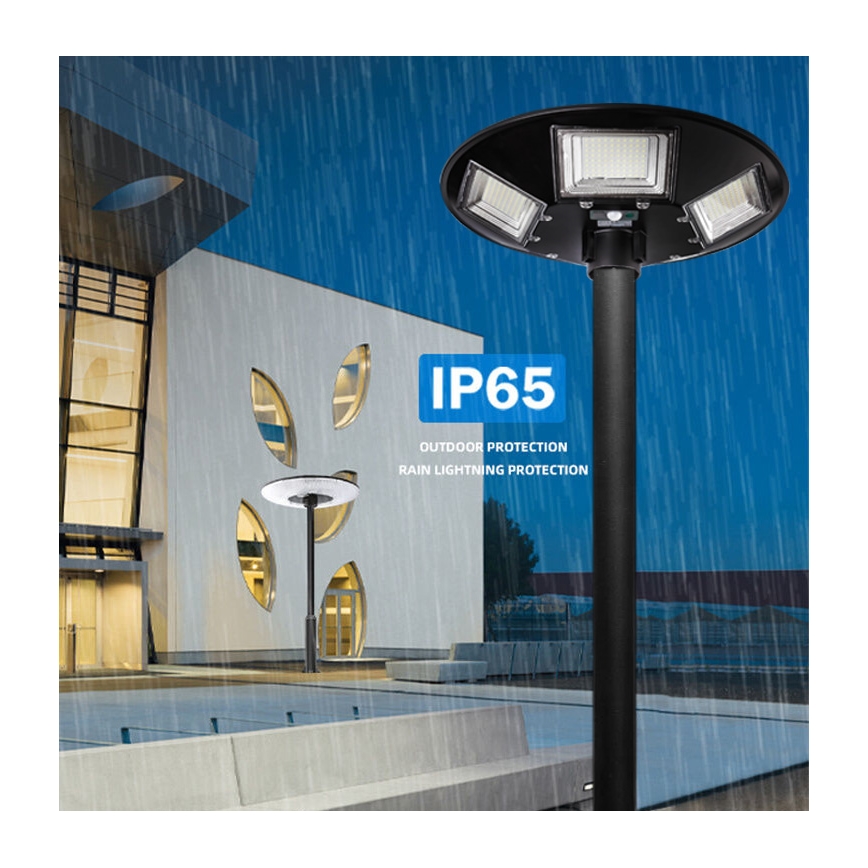 LED Aptumšojama saules enerģijas ielu lampa ar sensoru LED/22W/6V 18000 mAh 6500K IP65 melna + tālvadības pults