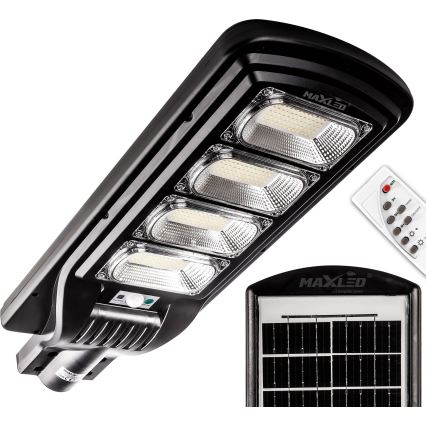 LED Aptumšojama saules enerģijas ielu lampa ar sensoru LED/240W/6V 6500K IP65 melna + tālvadības pults