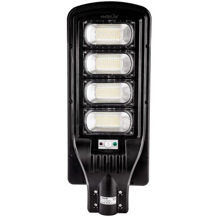 LED Aptumšojama saules enerģijas ielu lampa ar sensoru LED/240W/6V 6500K IP65 melna + tālvadības pults