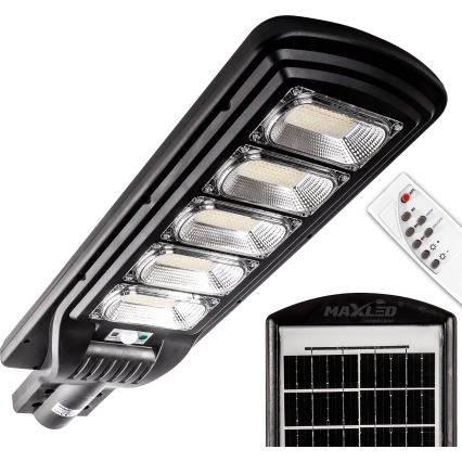 LED Aptumšojama saules enerģijas ielu lampa ar sensoru LED/300W/6V 6500K IP65 melna + tālvadības pults