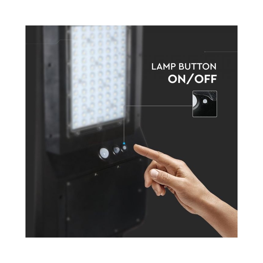 LED Saules enerģijas ielas lampa ar sensoru LED/40W/9,6V IP65 6000K + tālvadības pults