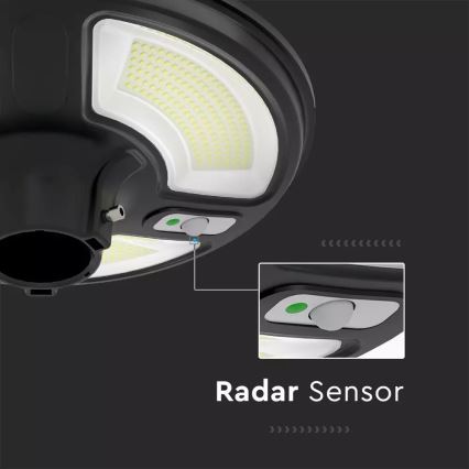 LED Saules enerģijas ielas lampa ar sensoru LED/7,5W/3,2V IP65 4000K 15000 mAh + tālvadības pults