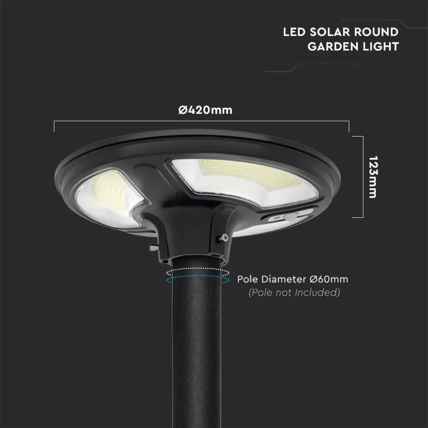 LED Saules enerģijas ielas lampa ar sensoru LED/7,5W/3,2V IP65 4000K 15000 mAh + tālvadības pults