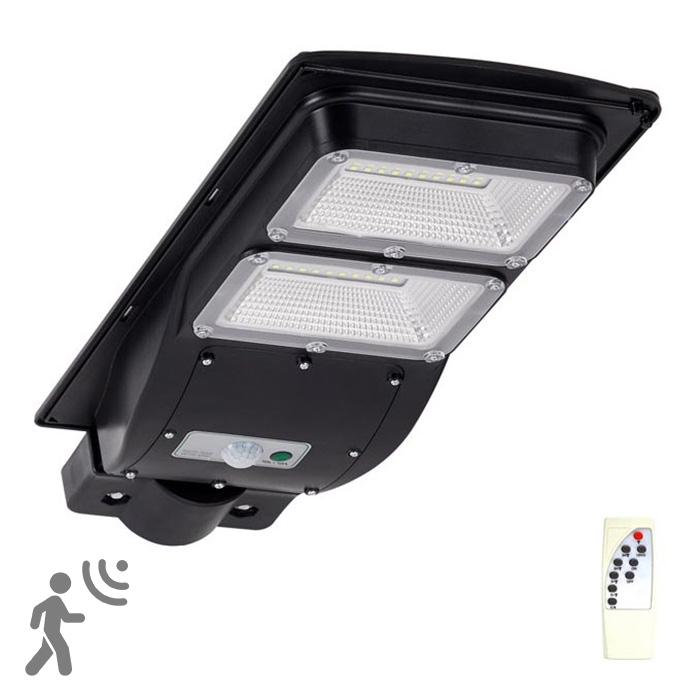 LED Saules enerģijas ielas lampa ar sensoru STREET 2xLED/6W/3,2V 12000 mAh IP65 + tālvadības pults