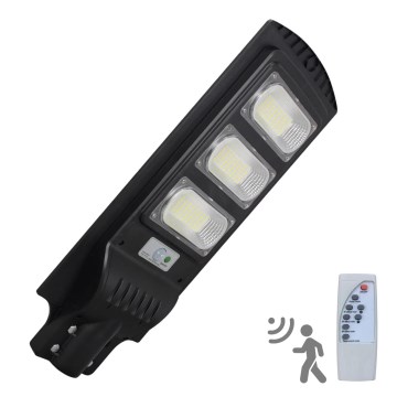 LED Saules enerģijas ielas lampa ar sensoru STREET 3xLED/9W/3,2V IP65 + tālvadības pults