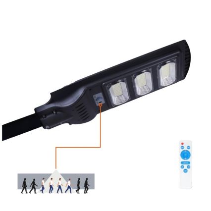 LED Aptumšojama saules enerģijas iela lampa ar motion un dusk sensors URBI LED/8W/3,2V 6500K IP54 + tālvadības pults